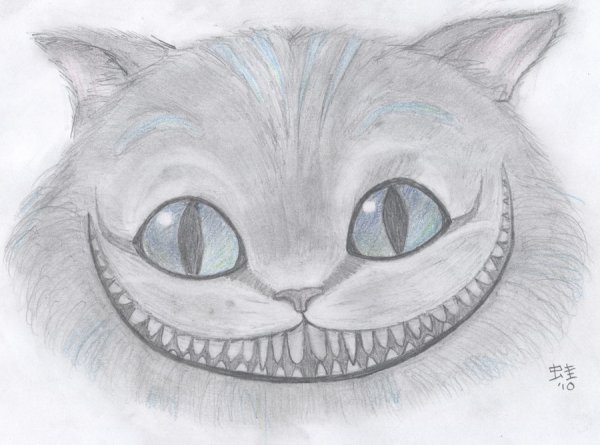 Как нарисовать Чеширского кота из Алисы в стране чудес карандашом