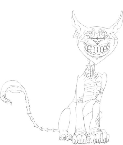 Чеширский кот рисунок карандашом