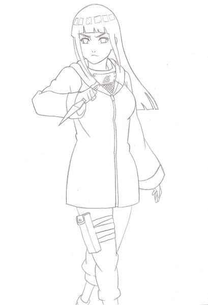 Хината Хьюга раскраска в полный рост