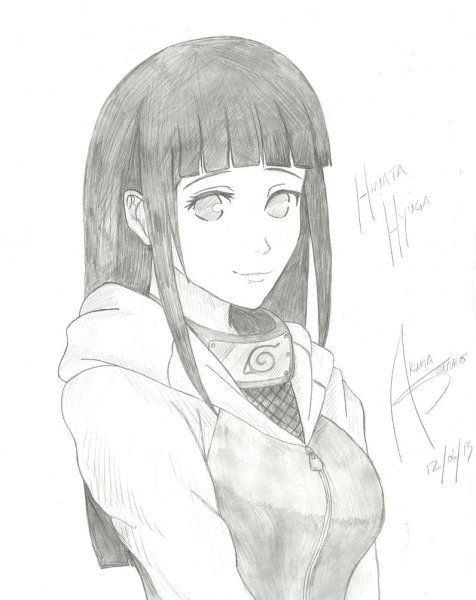 Аниме Хината Хьюга для срисовки