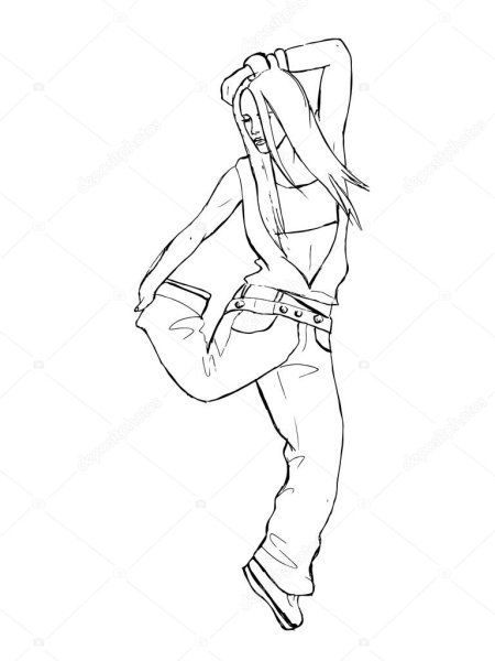 Раскраска танцы хип-хоп