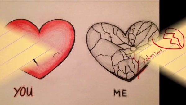 Разбитая любовь для срисовки