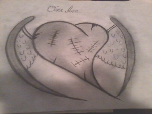 Разбитое сердце рисунок карандашом для срисовки