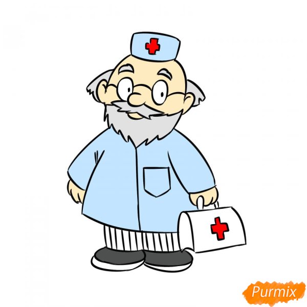 Айболит рисунок поэтапно