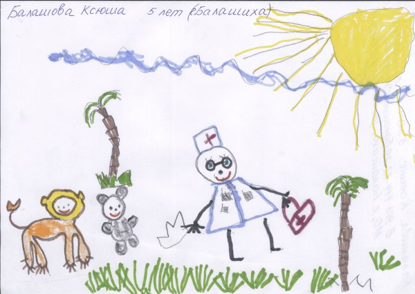 Доктор Айболит рисунок карандашом