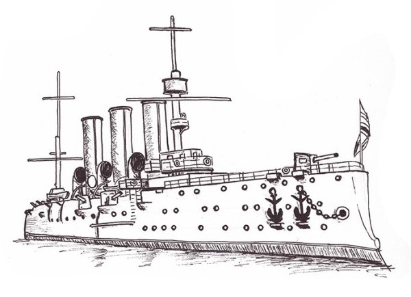 Крейсер Аврора Питер рисунок