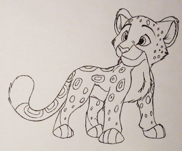 Срисовать леопарда для детей