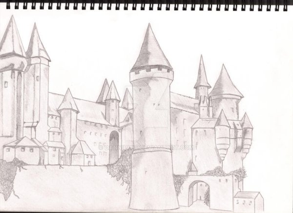 Замок из карандашей