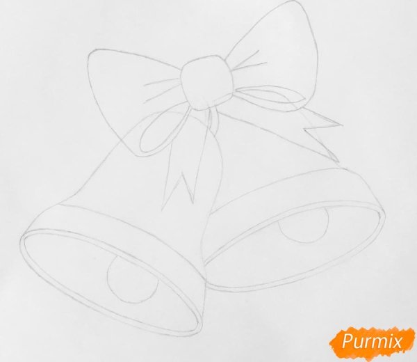 Новогодние колокольчики рисунок карандашом