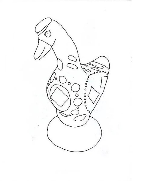 Дымковская игрушка петух раскраска