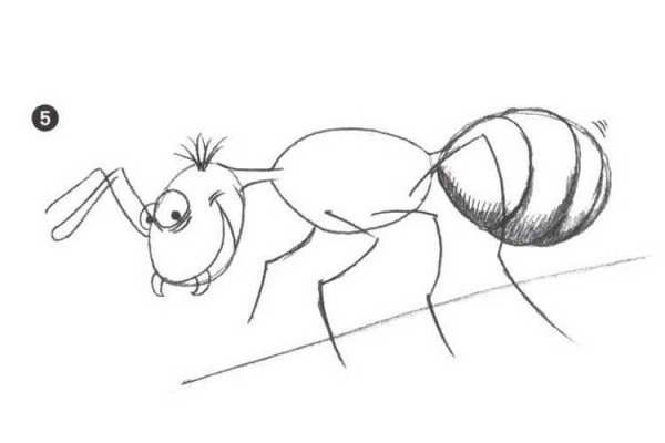 Поэтапное рисование муравья