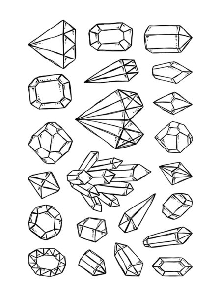 Раскраска драгоценные камни