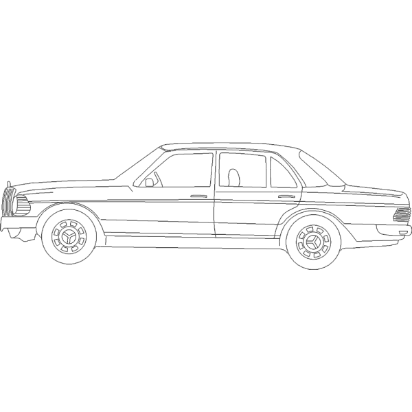 Рисунок Мерседес 124 сбоку