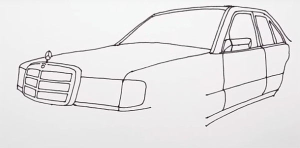 Мерседес 140 рисунок сбоку