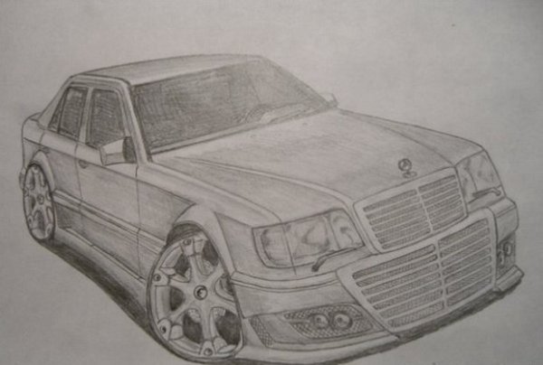 Мерседес кабан карандашом