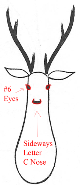 Рога оленя для срисовки легкие