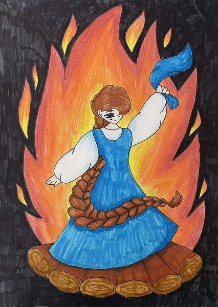 Огневушка поскакушка рисунок легкий