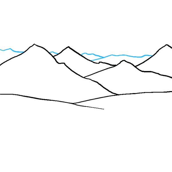 Горы рисунок карандашом легко