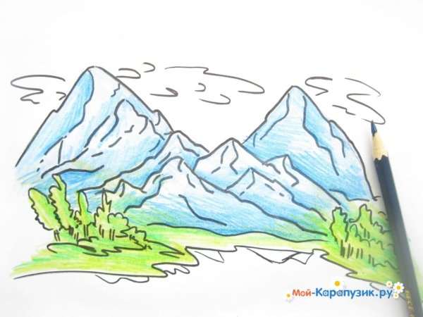 Гора Янгантау рисунок