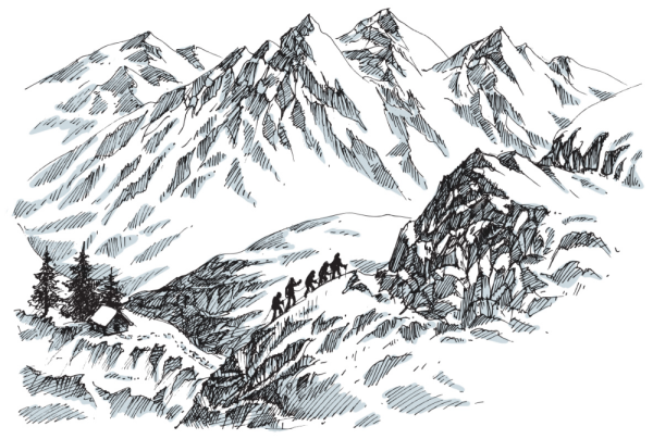 Горы Кавказа Эльбрус вектор