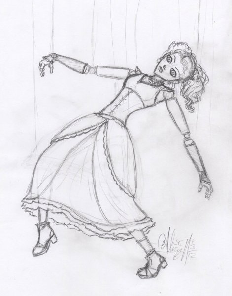 Рука управляет марионеткой