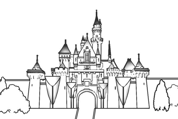 Красивый замок раскраска