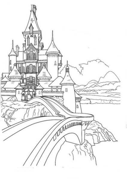 Замок Дисней раскраска