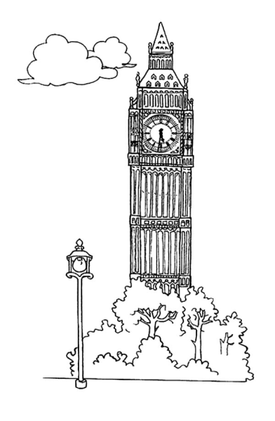 Лондонский Биг Бен скейч