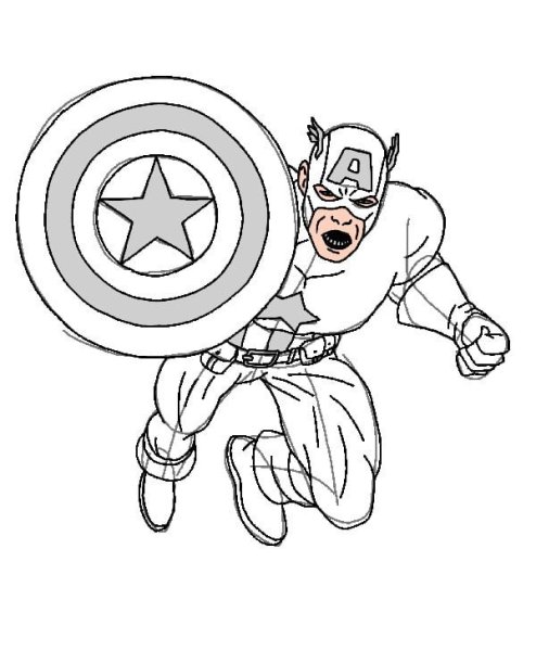 Капитан Америка рисунок легкий