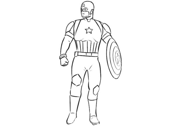 Капитан Америка нарисовать легко