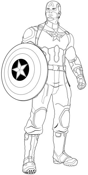 Капитан Америка из Мстителей раскраска