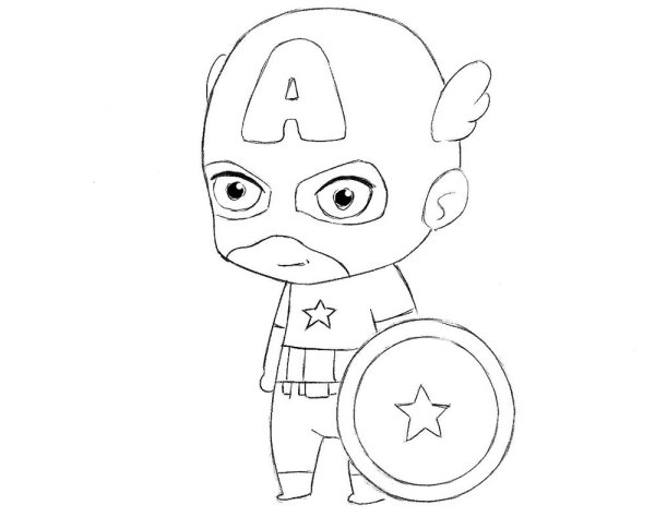 Капитан Америка рисунок легкий