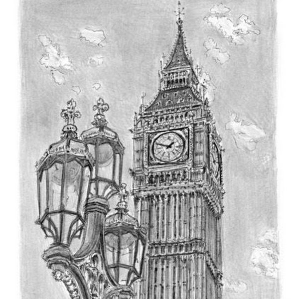 Биг Бен рисунок простой