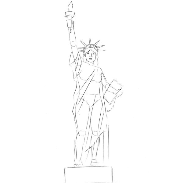 Статуя свободы Нью-Йорк раскраска