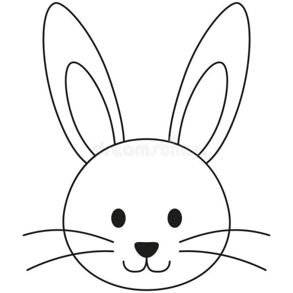 Мордочка зайца раскраска