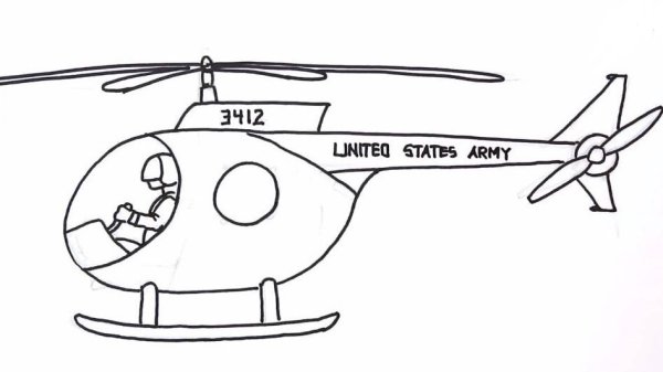 Вертолёт карандашом легко