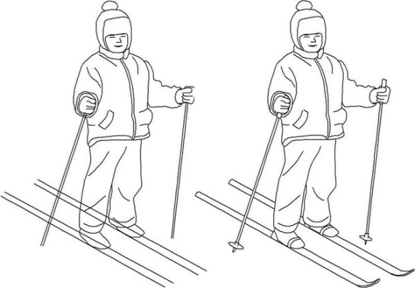 Лыжник рисунок карандашом