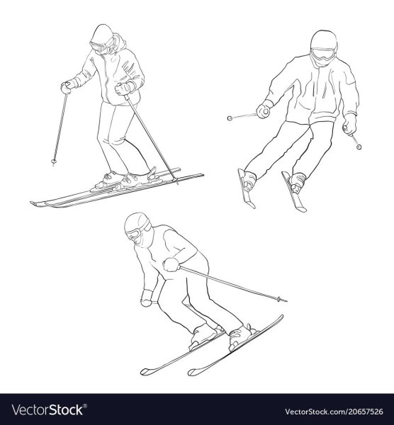 Лыжник рисунок