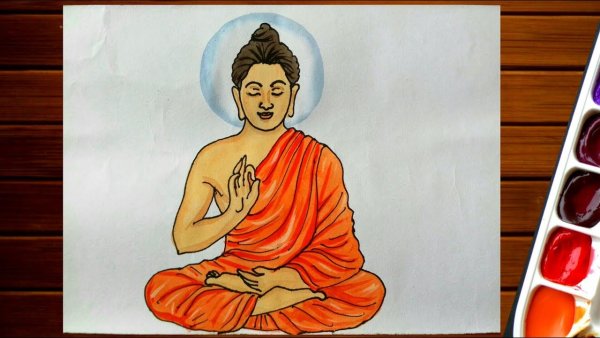 Будда раскраска