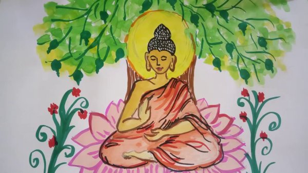 Будда карандашом