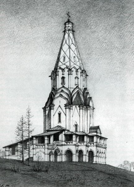 Храм рисунок легкий