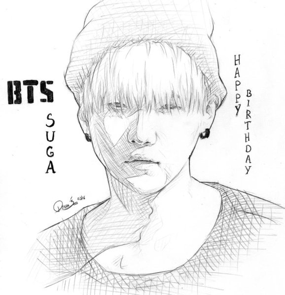 Шуга из BTS карандашом