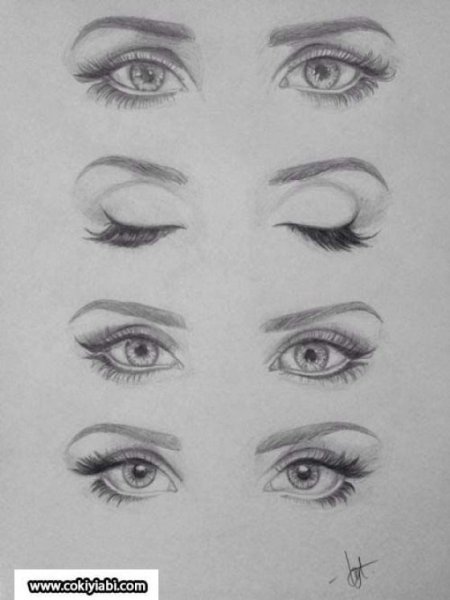 Глаза девушки карандашом