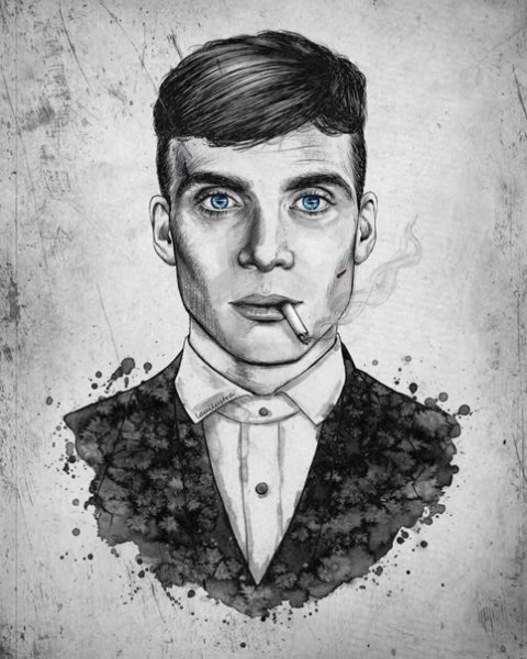 Киллиан Мерфи портрет карандашом