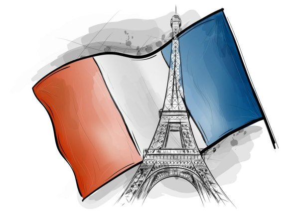 Франция на белом фоне