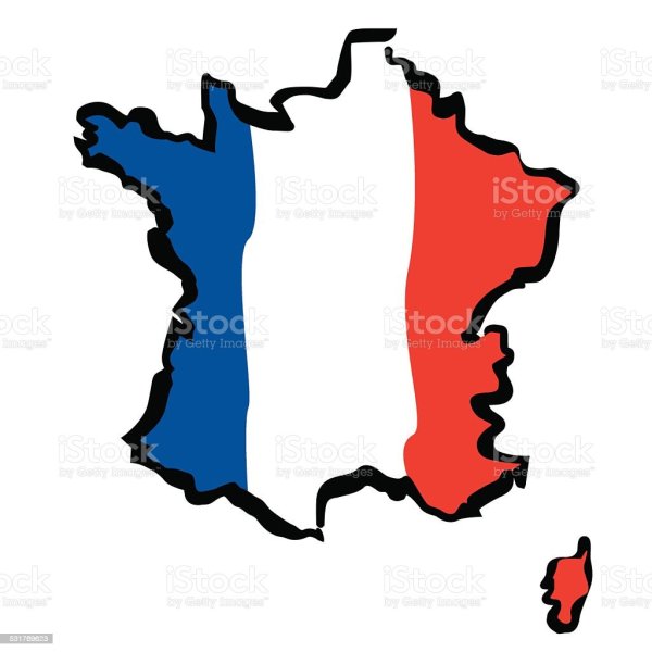 Карта Франции в виде флага