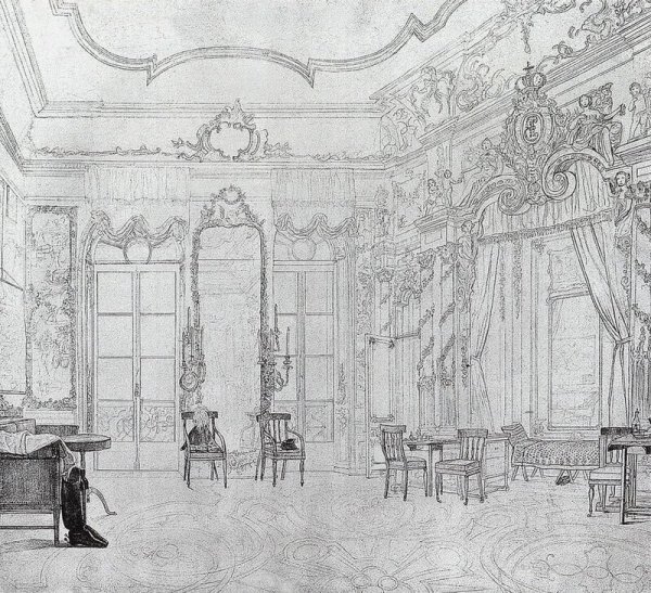 Интерьер дворца раскраска