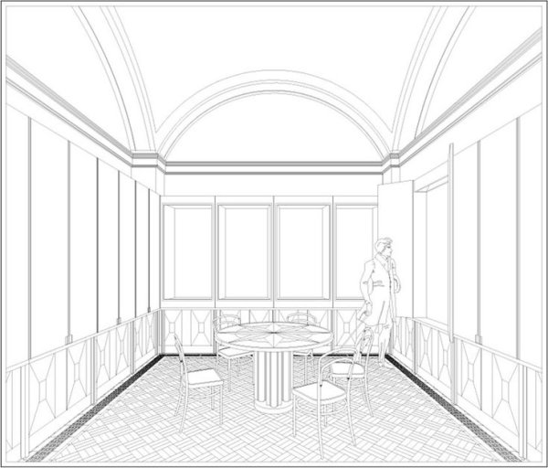 Рисование интерьера музея