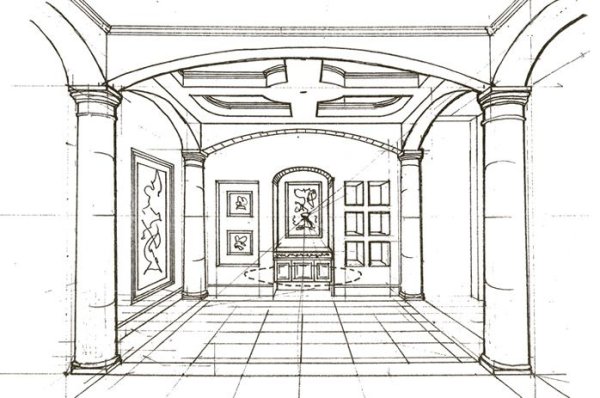 Интерьер дворца в перспективе