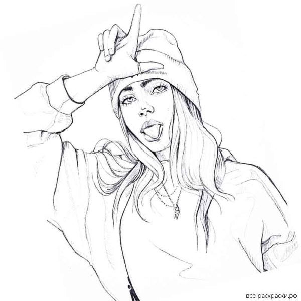 Billie Eilish. Раскраска